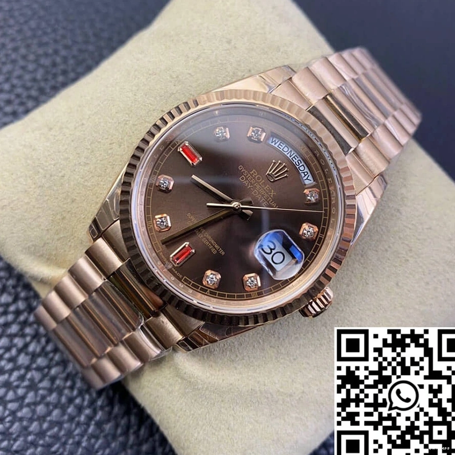 Day Gold EW Rolex Factory Date Rose 118235 0128